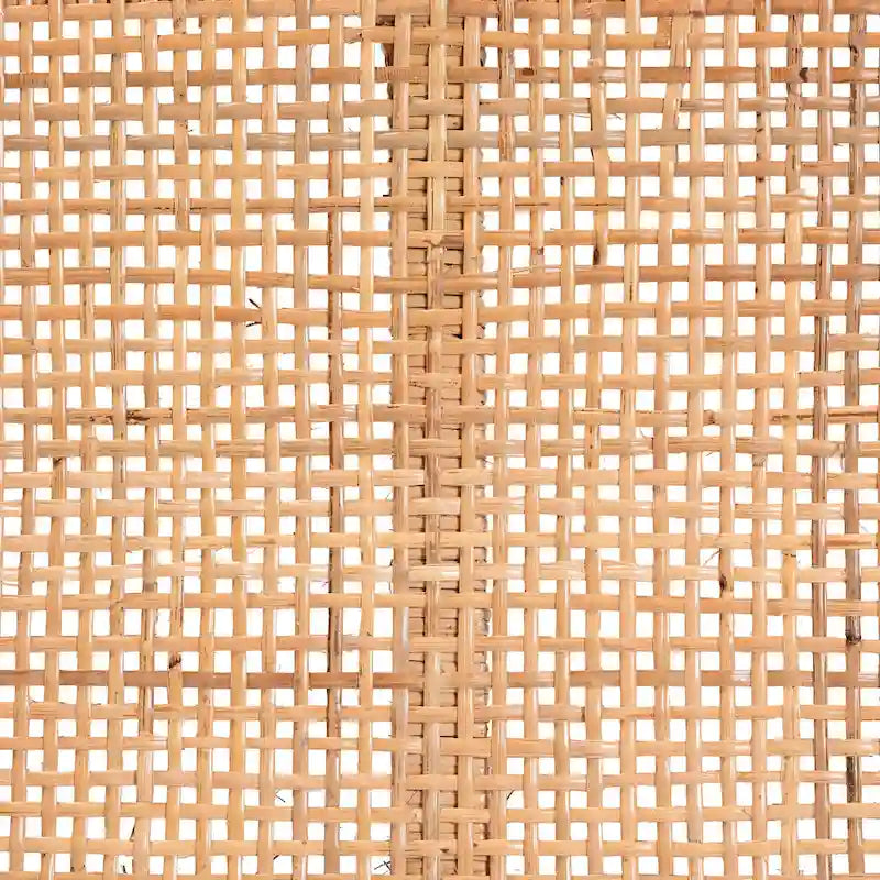 Banc d'appoint bohème en rotin naturel et bois d'acajou
