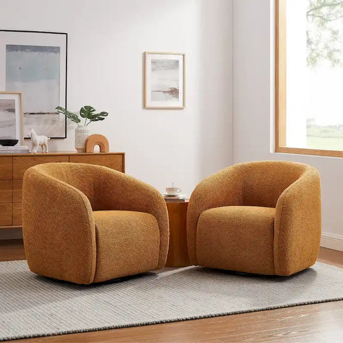 Fauteuil pivotant à 360° en forme de tonneau, 80,5 cm de large (lot de 2)