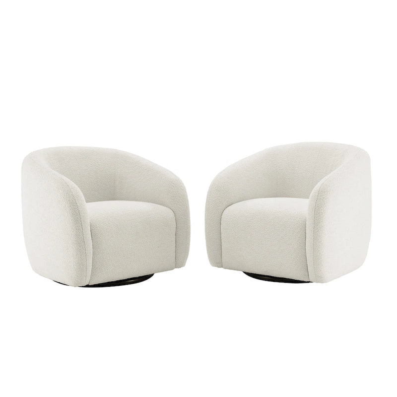 Fauteuil pivotant à 360° en forme de tonneau, 80,5 cm de large (lot de 2)
