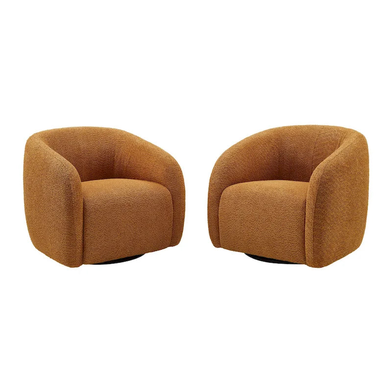 Fauteuil pivotant à 360° en forme de tonneau, 80,5 cm de large (lot de 2)