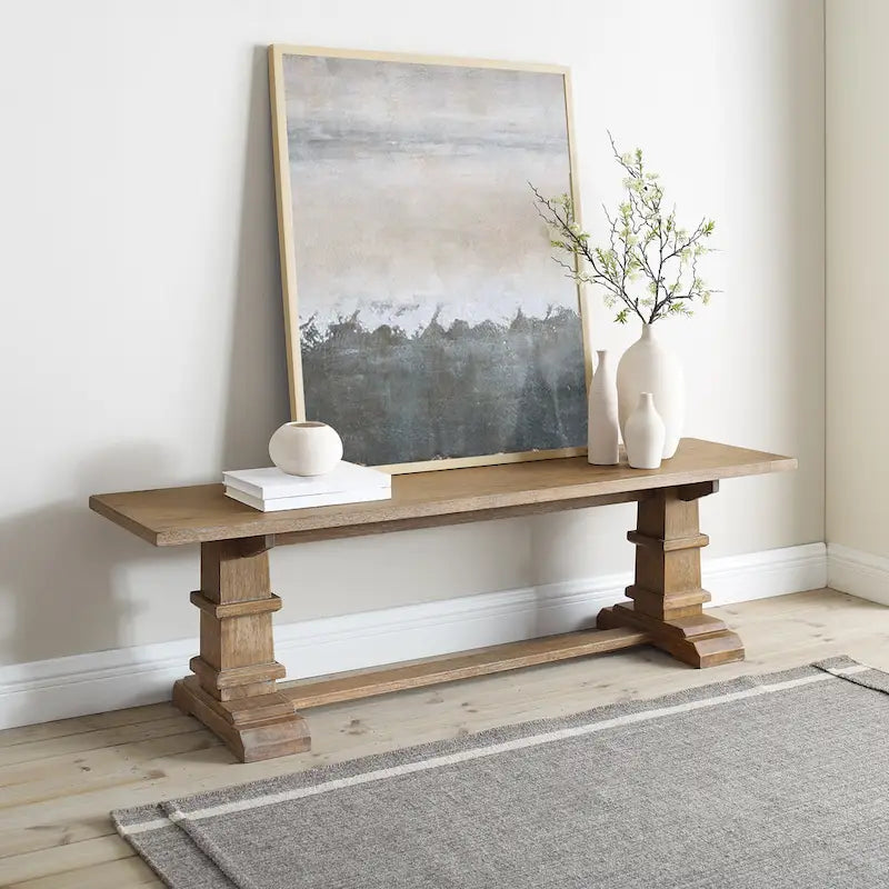 Banc de salle à manger rustique de ferme, 15" x 59,75" x 17,38"