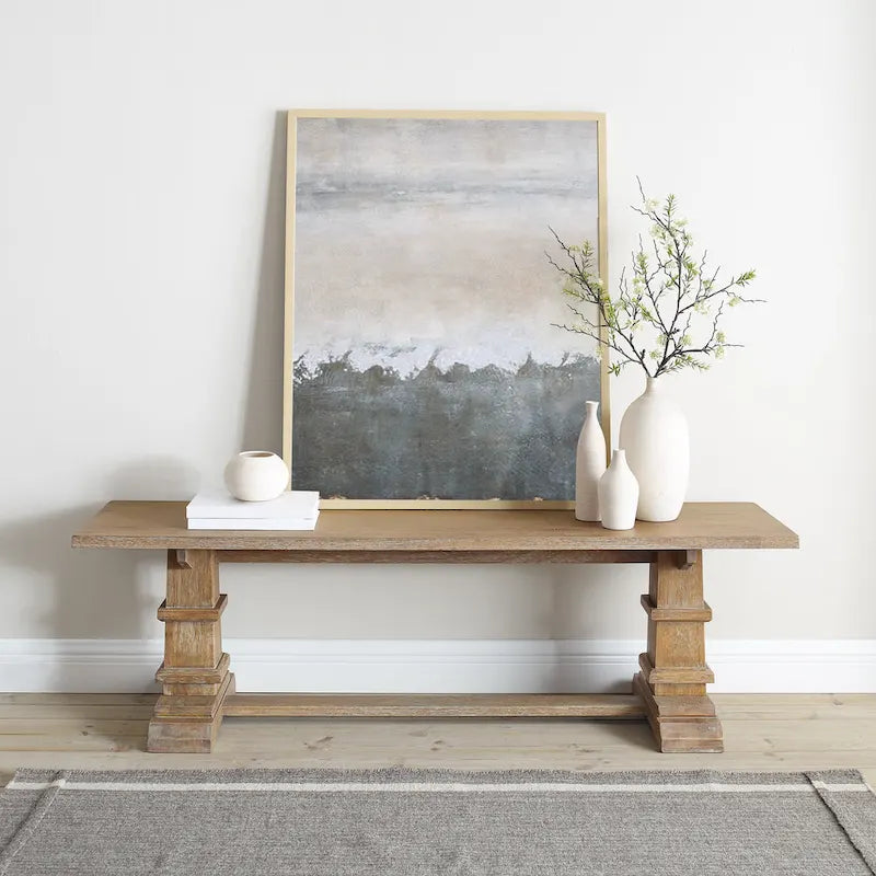 Banc de salle à manger rustique de ferme, 15" x 59,75" x 17,38"