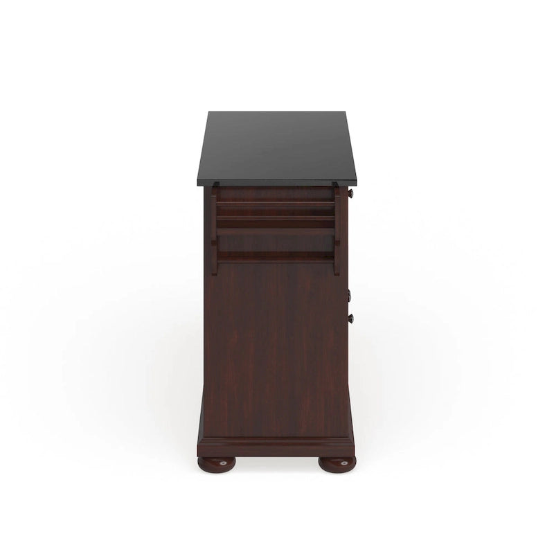 Îlot de cuisine fixe à plateau en granit avec armoire de rangement