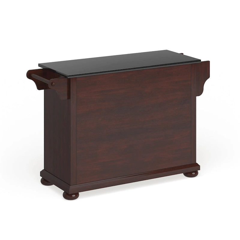 Îlot de cuisine fixe à plateau en granit avec armoire de rangement