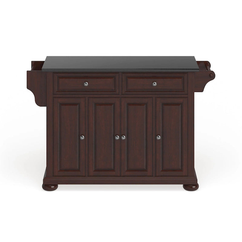 Îlot de cuisine fixe à plateau en granit avec armoire de rangement