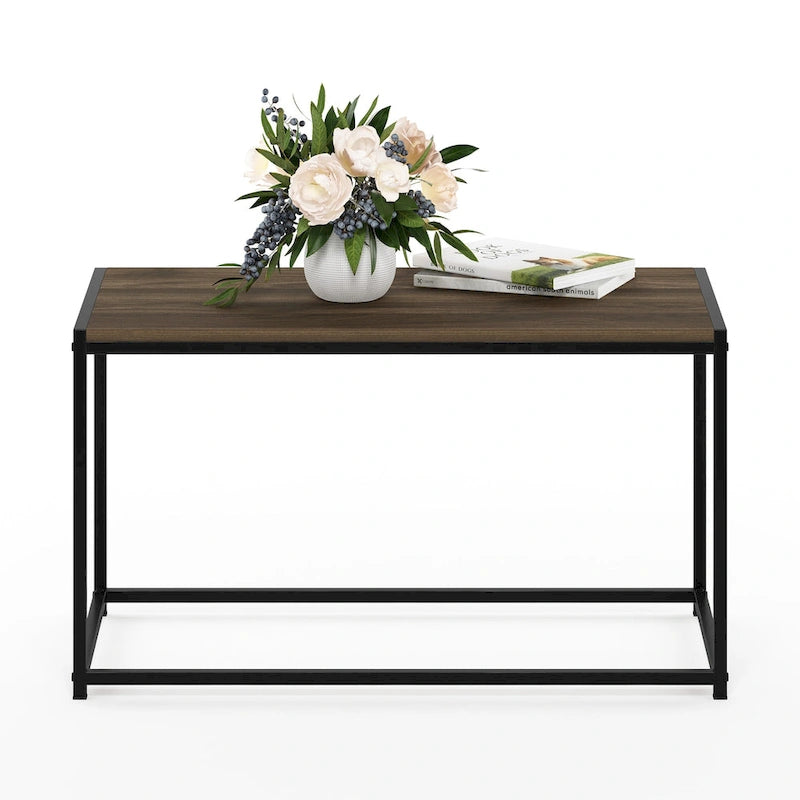 Table basse moderne en bois et métal