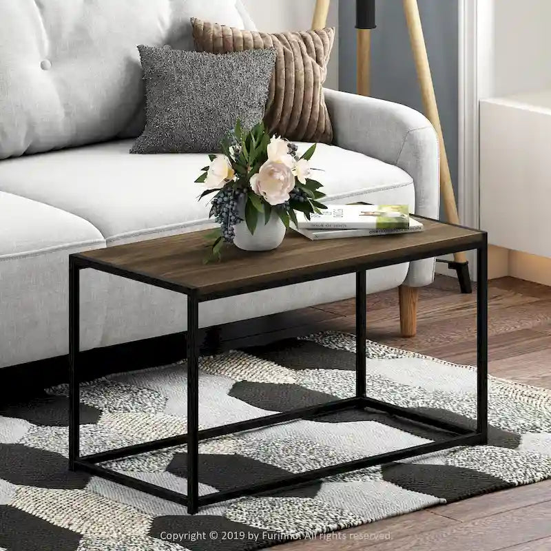 Table basse moderne en bois et métal