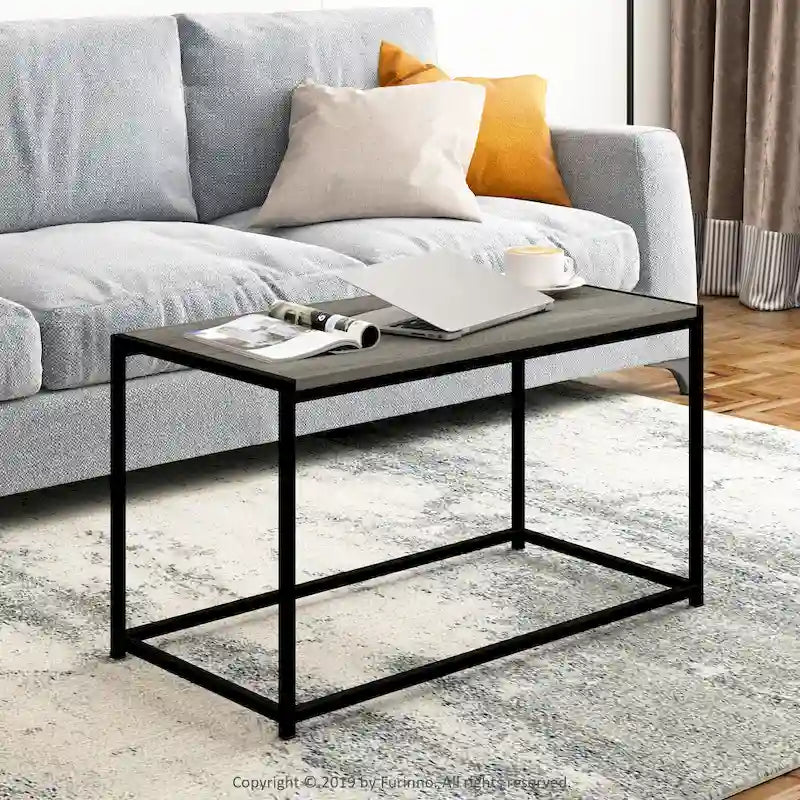 Table basse moderne en bois et métal