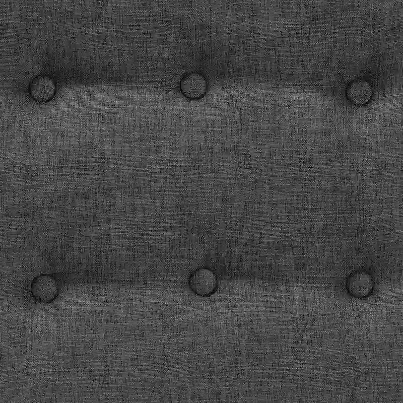 Ottoman-Repose-Pieds en Tissu Capitonnage Style Japandi avec Pieds en Noyer Brun