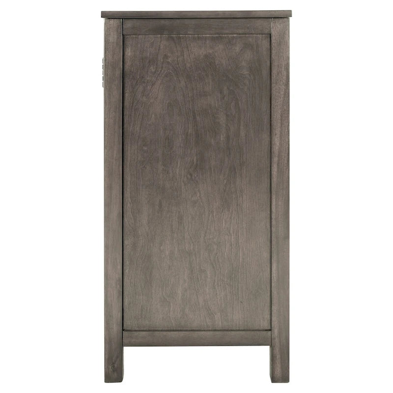 Meuble Buffet avec Accents de Bois, Portes à Treillis et Étagère Réglable