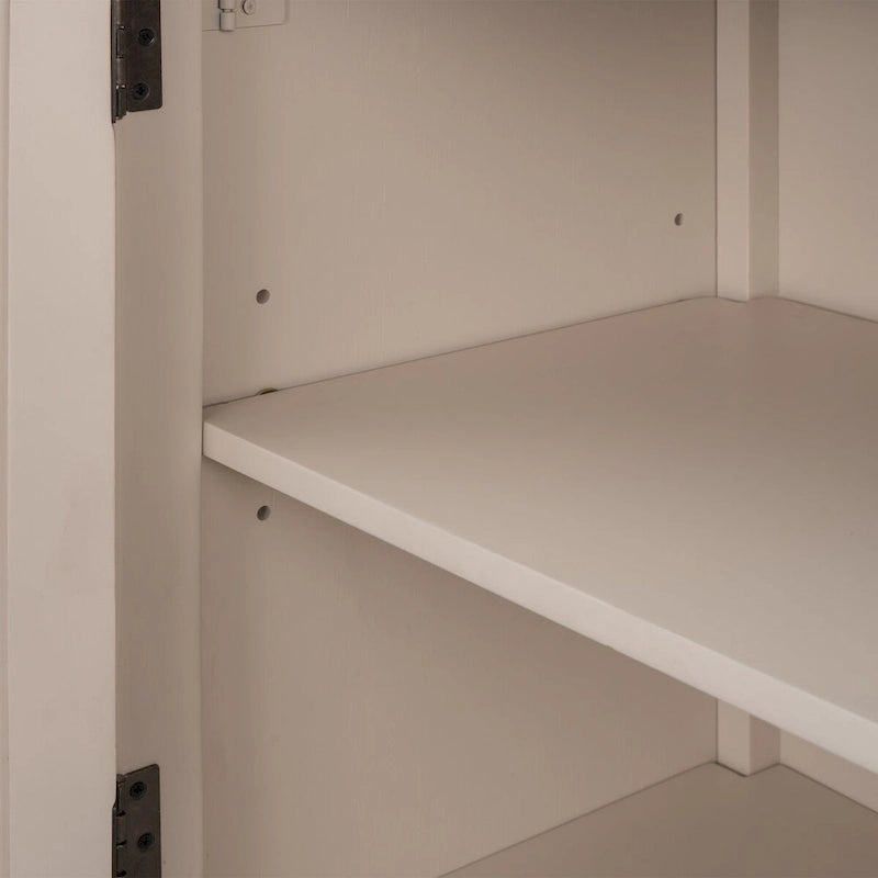 Meuble Buffet avec Accents de Bois, Portes à Treillis et Étagère Réglable