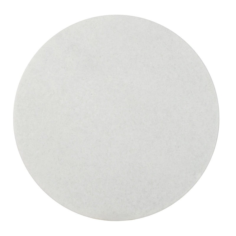 Table d'appoint ronde avec plateau en granit blanc et base en fer en forme de branche d'arbre