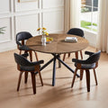 Table à manger ronde avec pied en X pour cuisine et salle à manger
