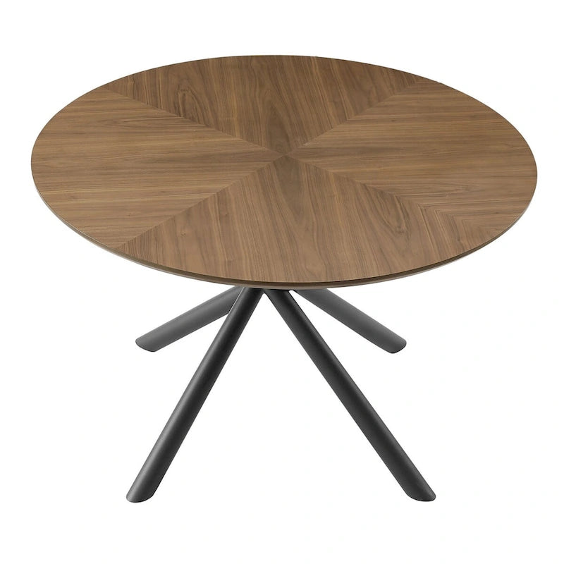 Table à manger ronde avec pied en X pour cuisine et salle à manger