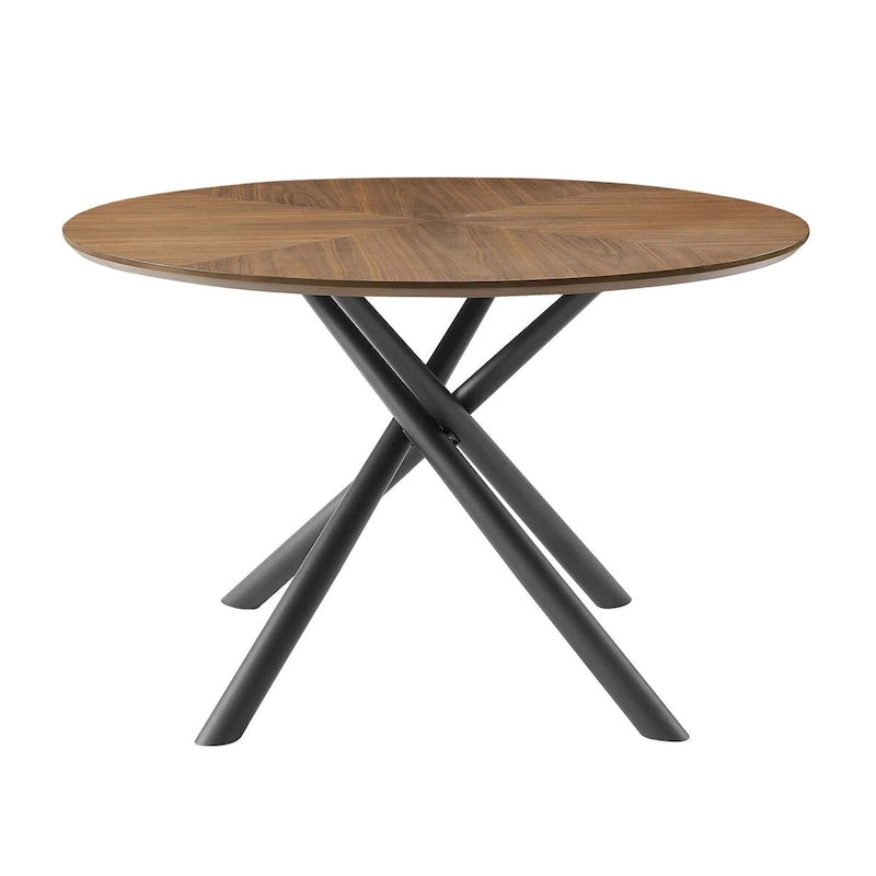 Table à manger ronde avec pied en X pour cuisine et salle à manger