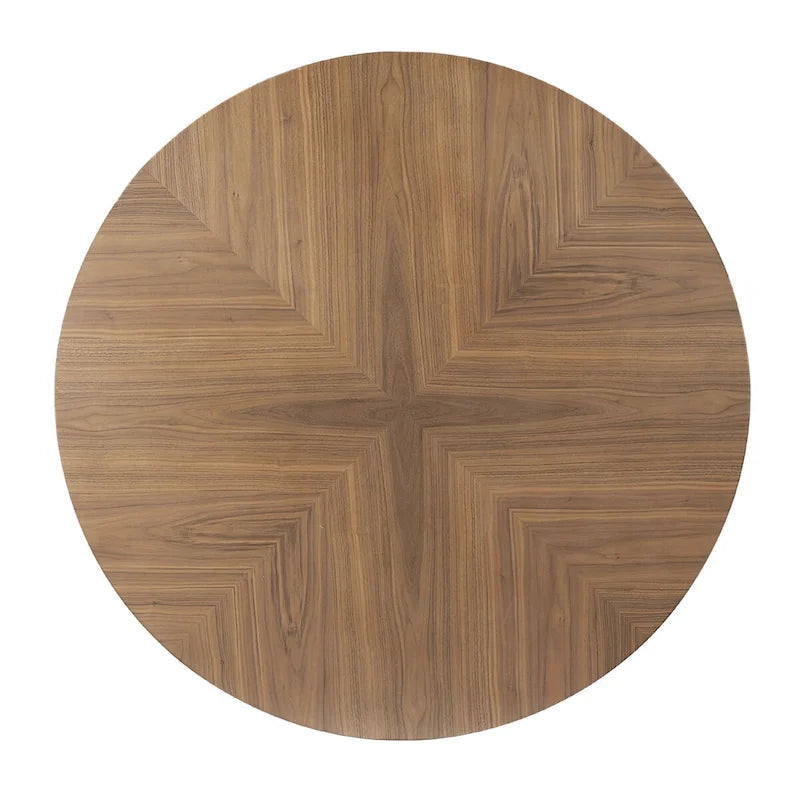 Table à manger ronde avec pied en X pour cuisine et salle à manger
