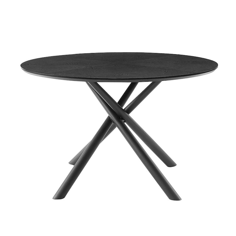 Table à manger ronde avec pied en X pour cuisine et salle à manger