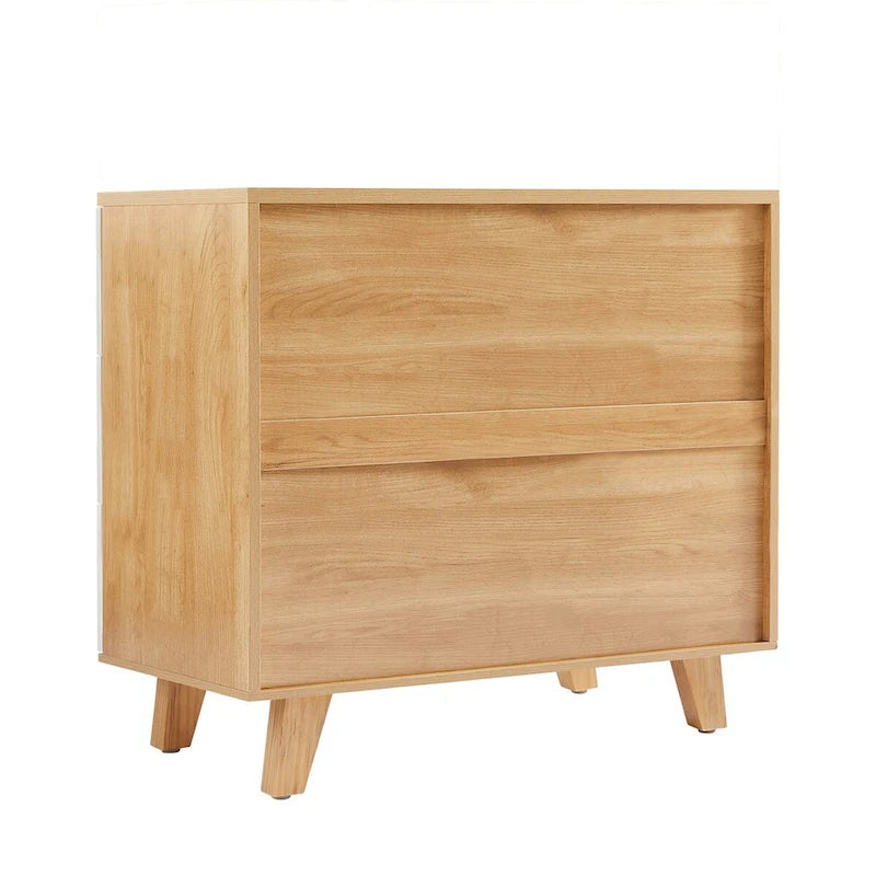 Commode/chiffonnier à 6 tiroirs en chêne blanc