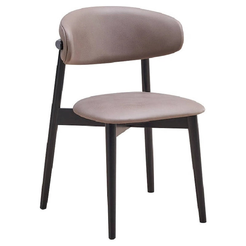 Chaises de salle à manger du milieu du siècle avec pieds tournés, tissu gris et cadre noir, lot de 2