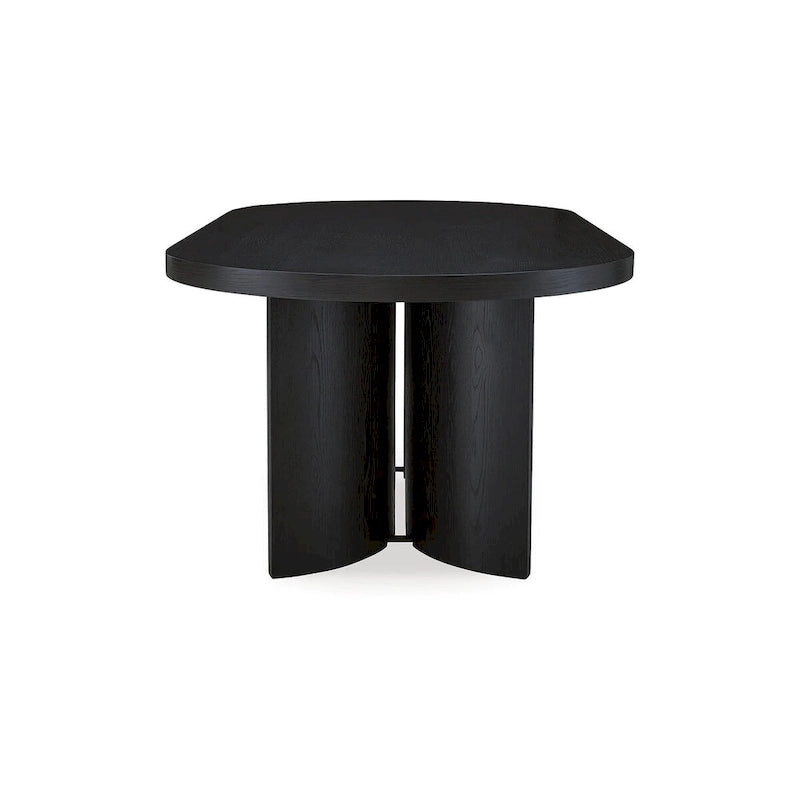 Table de salle à manger ovale noire Art Déco, jusqu'à 8 places