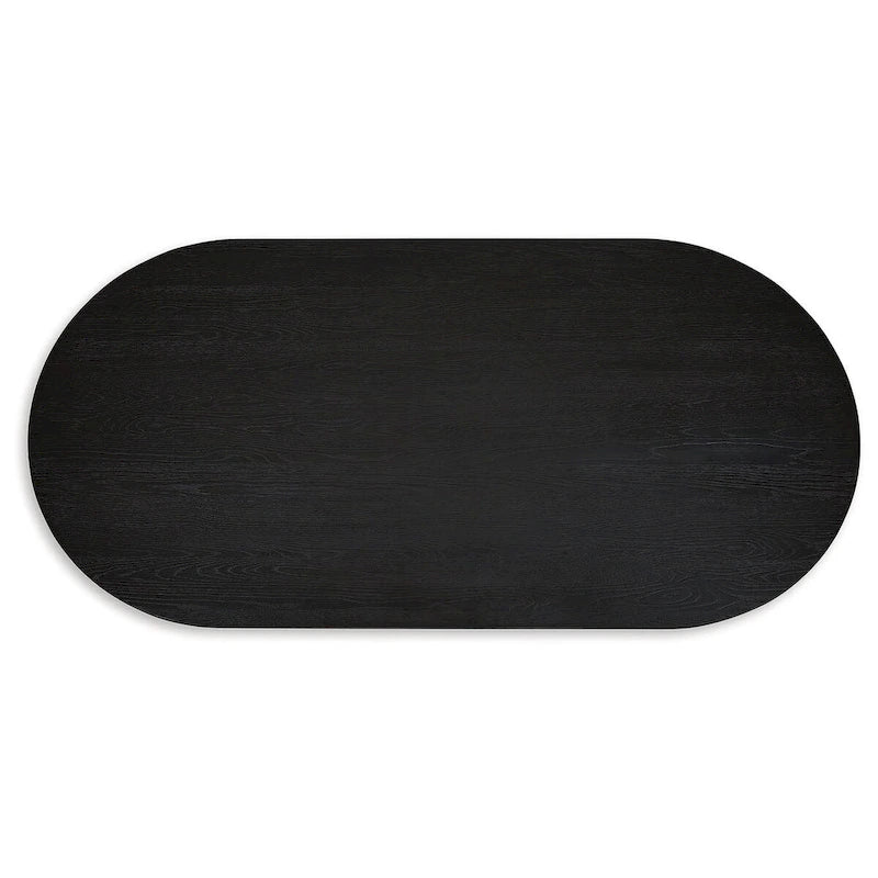 Table de salle à manger ovale noire Art Déco, jusqu'à 8 places