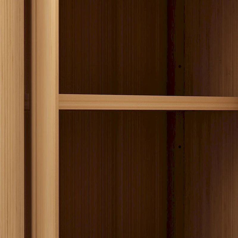 Meuble de rangement en bambou sur pied avec 2 portes à persiennes